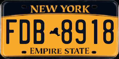 NY license plate FDB8918