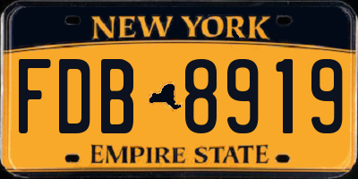 NY license plate FDB8919