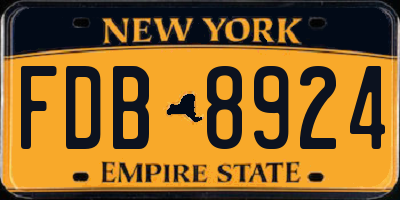NY license plate FDB8924