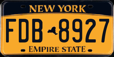 NY license plate FDB8927