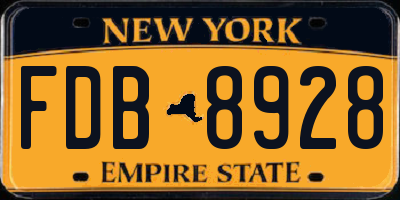 NY license plate FDB8928