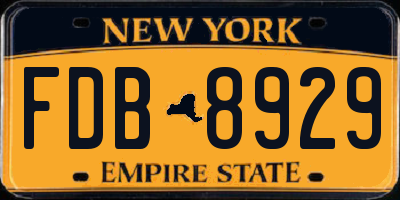 NY license plate FDB8929