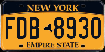 NY license plate FDB8930