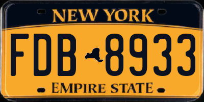 NY license plate FDB8933