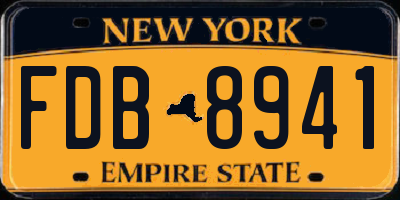 NY license plate FDB8941