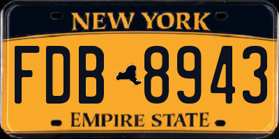 NY license plate FDB8943
