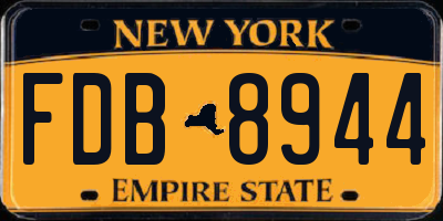NY license plate FDB8944
