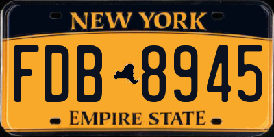 NY license plate FDB8945