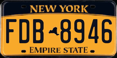 NY license plate FDB8946