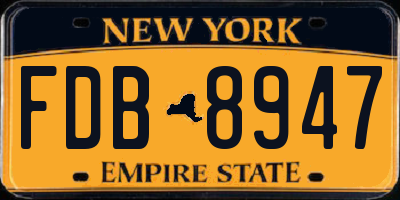 NY license plate FDB8947