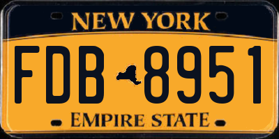 NY license plate FDB8951