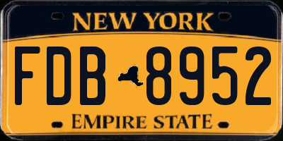 NY license plate FDB8952