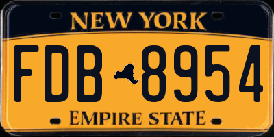 NY license plate FDB8954
