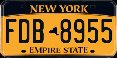 NY license plate FDB8955