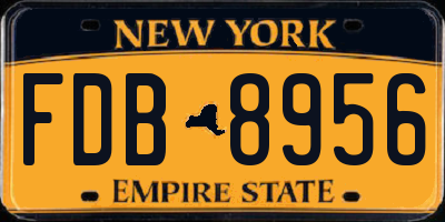 NY license plate FDB8956