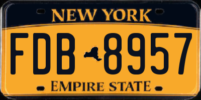 NY license plate FDB8957