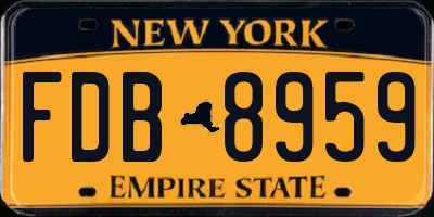 NY license plate FDB8959