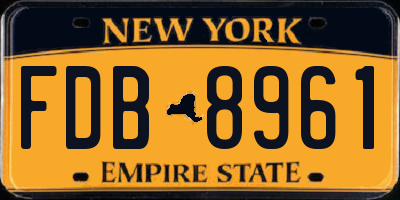 NY license plate FDB8961