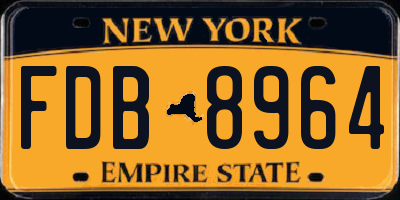 NY license plate FDB8964