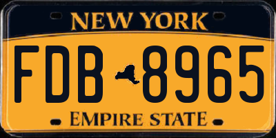 NY license plate FDB8965