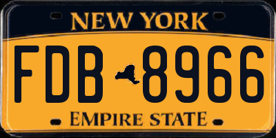 NY license plate FDB8966