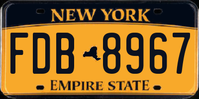 NY license plate FDB8967