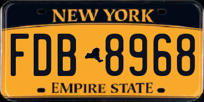 NY license plate FDB8968