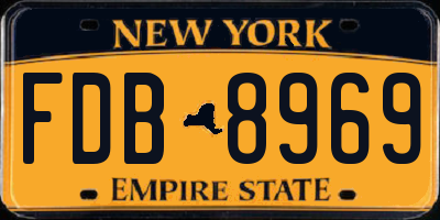 NY license plate FDB8969