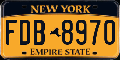 NY license plate FDB8970
