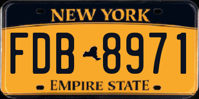 NY license plate FDB8971