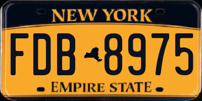 NY license plate FDB8975