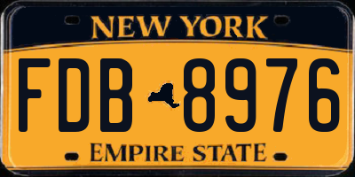 NY license plate FDB8976