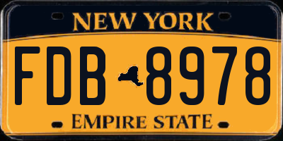NY license plate FDB8978