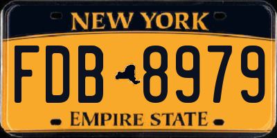 NY license plate FDB8979