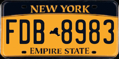 NY license plate FDB8983