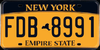 NY license plate FDB8991