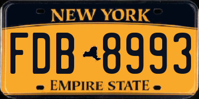 NY license plate FDB8993