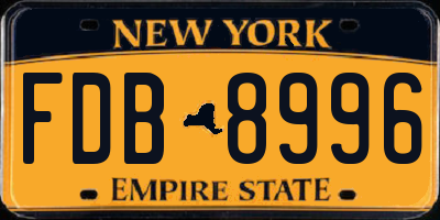 NY license plate FDB8996