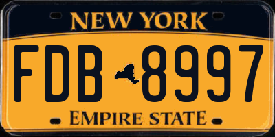 NY license plate FDB8997