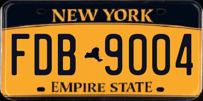 NY license plate FDB9004