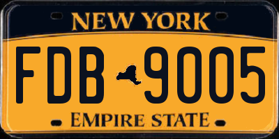 NY license plate FDB9005