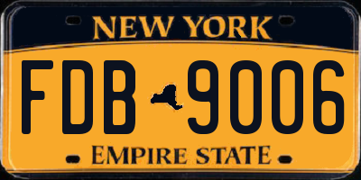 NY license plate FDB9006