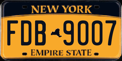 NY license plate FDB9007
