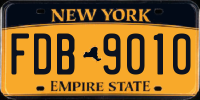 NY license plate FDB9010