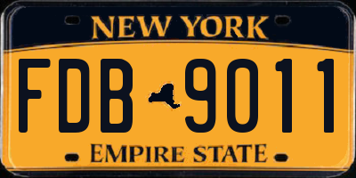 NY license plate FDB9011