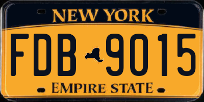 NY license plate FDB9015