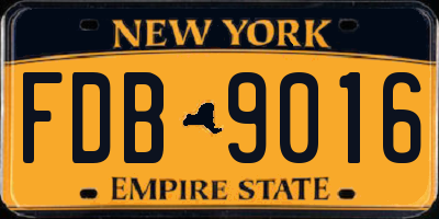 NY license plate FDB9016