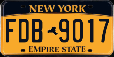NY license plate FDB9017