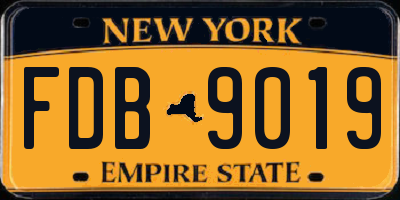 NY license plate FDB9019