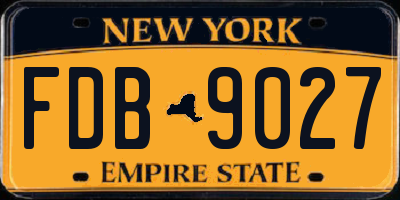 NY license plate FDB9027